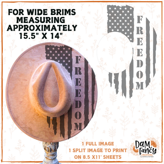 FREEDOM Flag Digital Hat Template