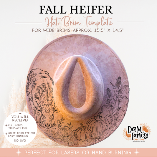 Fall Heifer Wide Brim Hat template