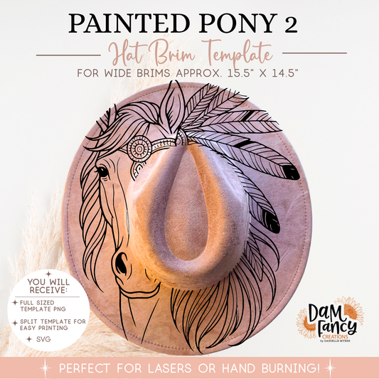 Painted Pony 2 Wide Brim Hat template