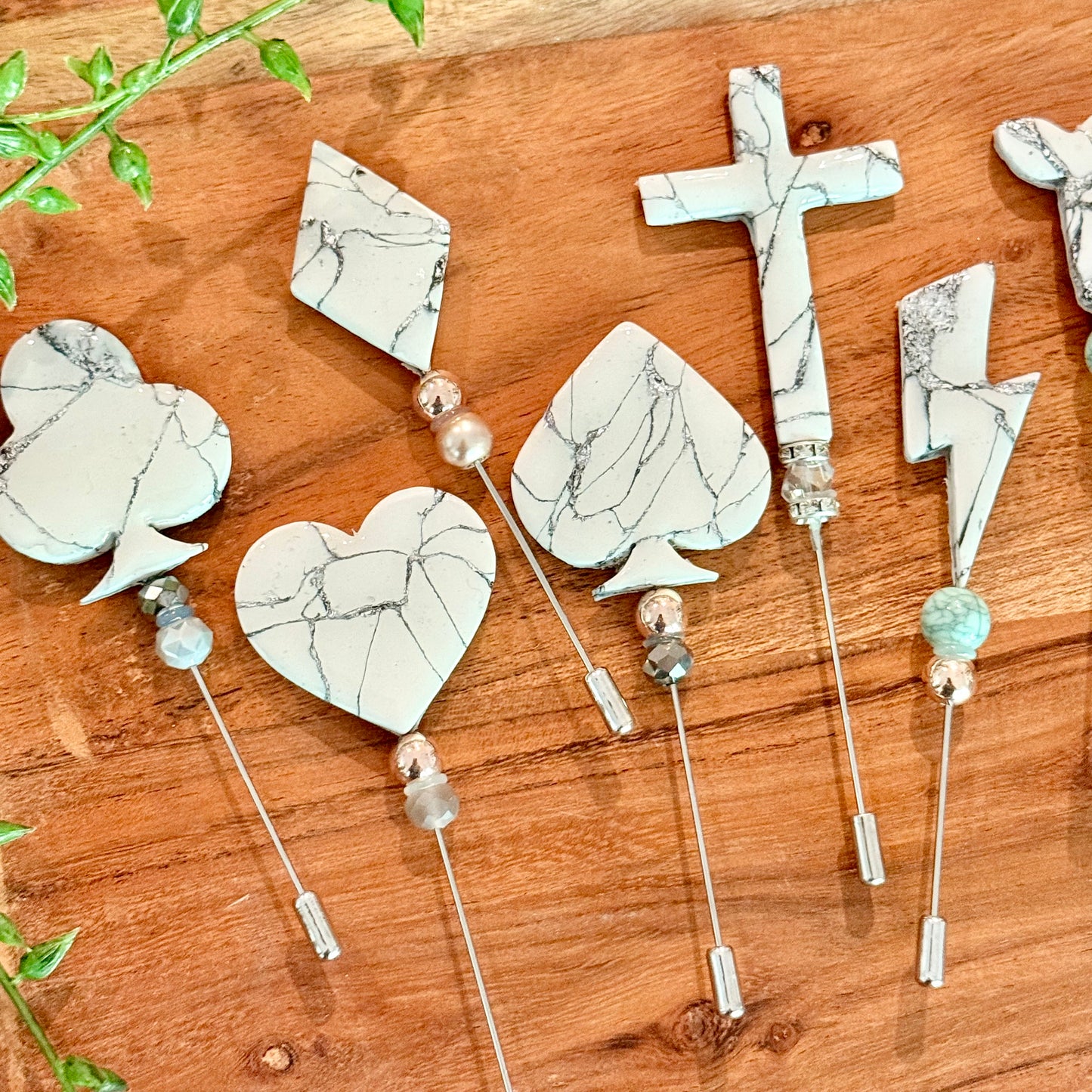 Wholesale  Howlite Style Hat Pins - 10pk