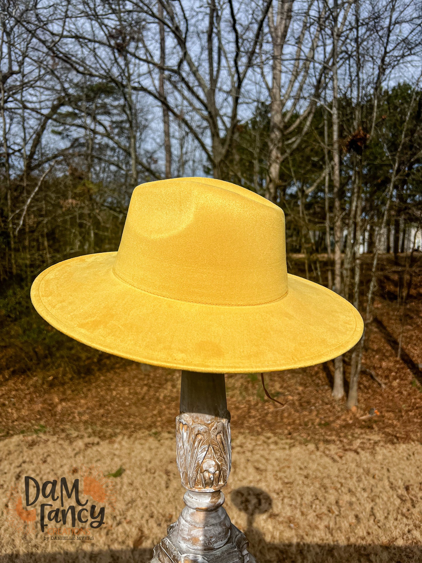Medium Yellow Wide Brim Polyester Hat