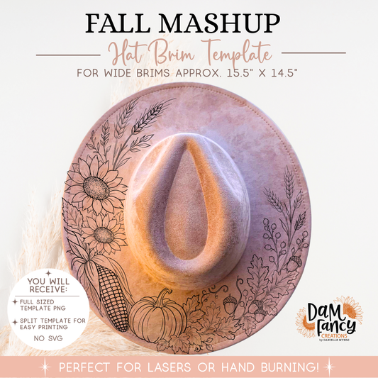 Fall Mashup Wide Brim Hat template