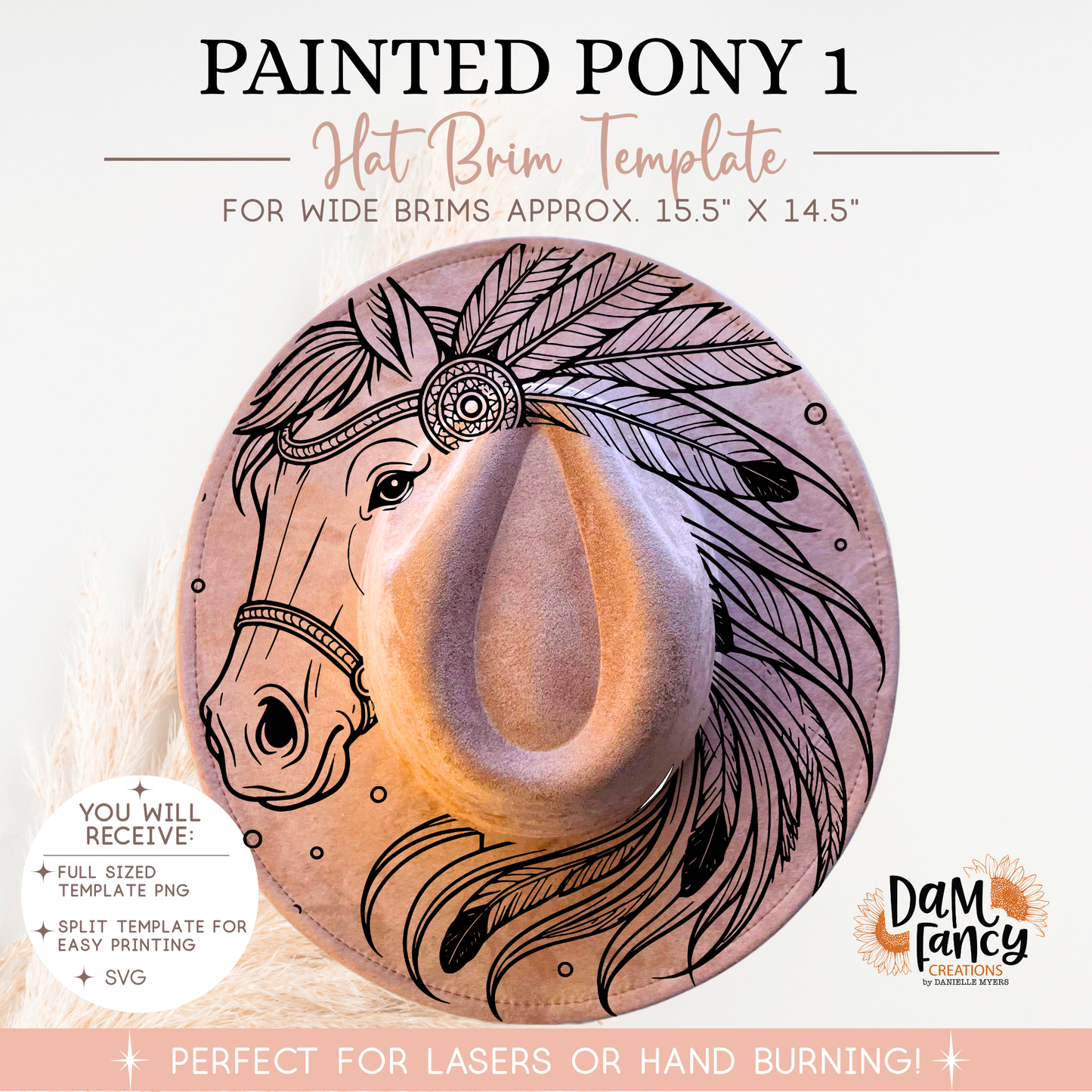 Painted Pony 1 Wide Brim Hat template