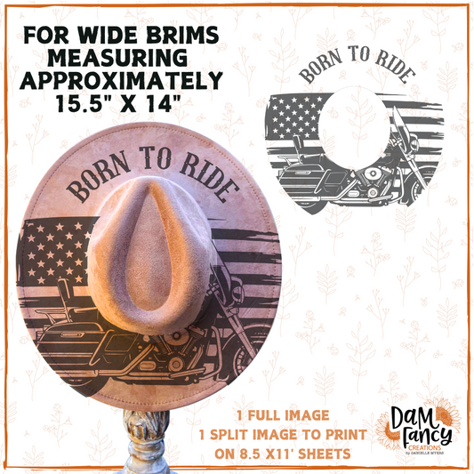 Born To Ride Digital Hat Template
