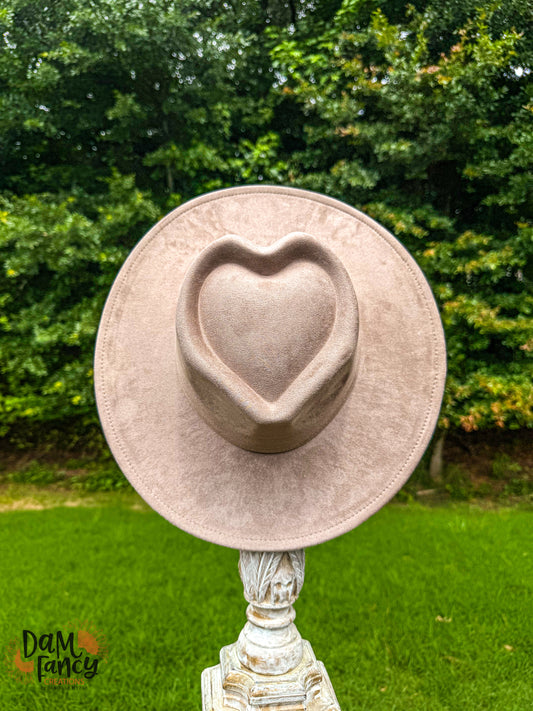 Mocha (Brown/Gray) Heart Wide Brim