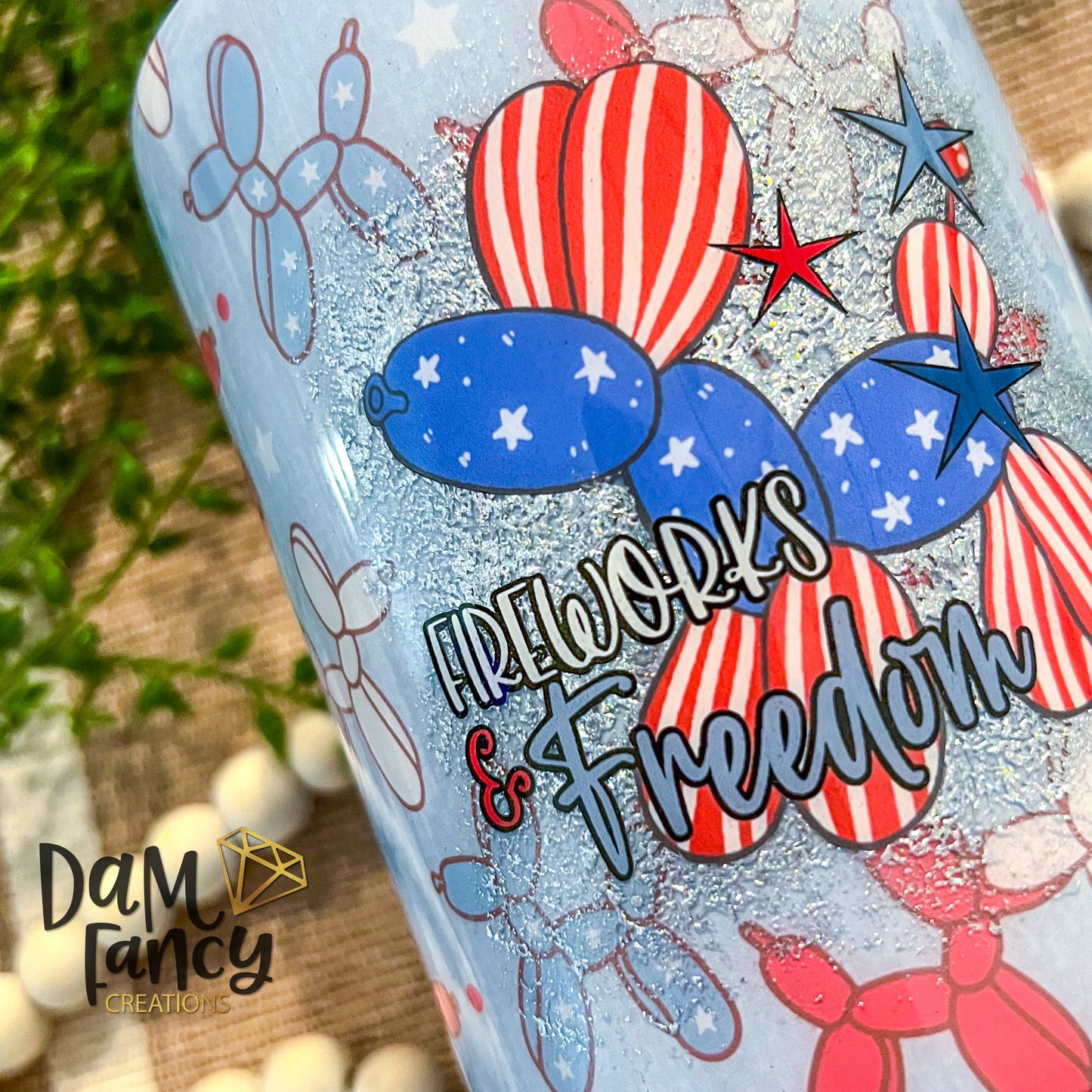 Patriotic Balloon dog 32oz Tumbler