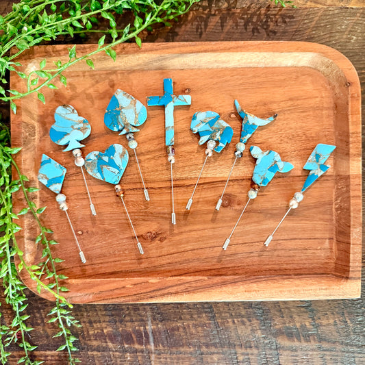 Wholesale Turquoise Style Hat Pins- 10pk