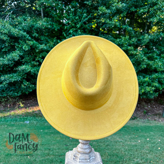 Mustard Yellow Wide Brim Hat