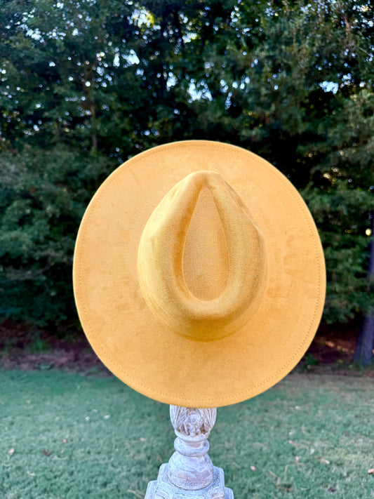 Mustard Yellow Wide Brim Hat