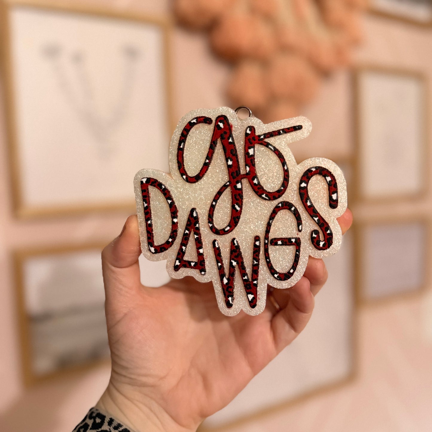 Go Dawgs red leopard Car Freshie