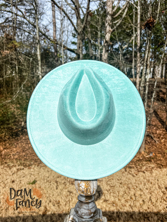 Light Mint Wide Brim Polyester Hat