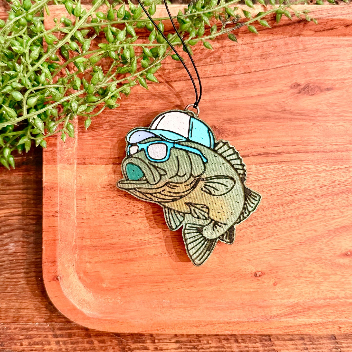 Blue Trucker Hat  Fish- Car Freshie