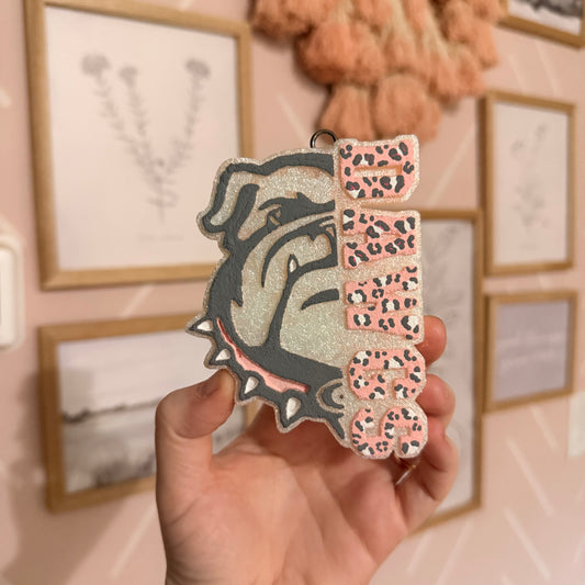 Split pink DAWGS Car Freshie