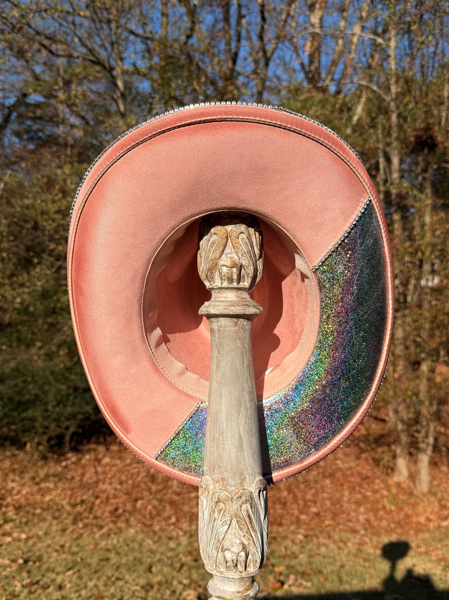 Top Rhinestone design tear drop cowgirl hat