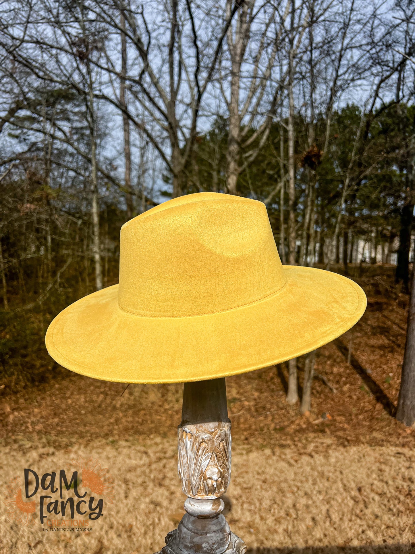 Medium Yellow Wide Brim Polyester Hat