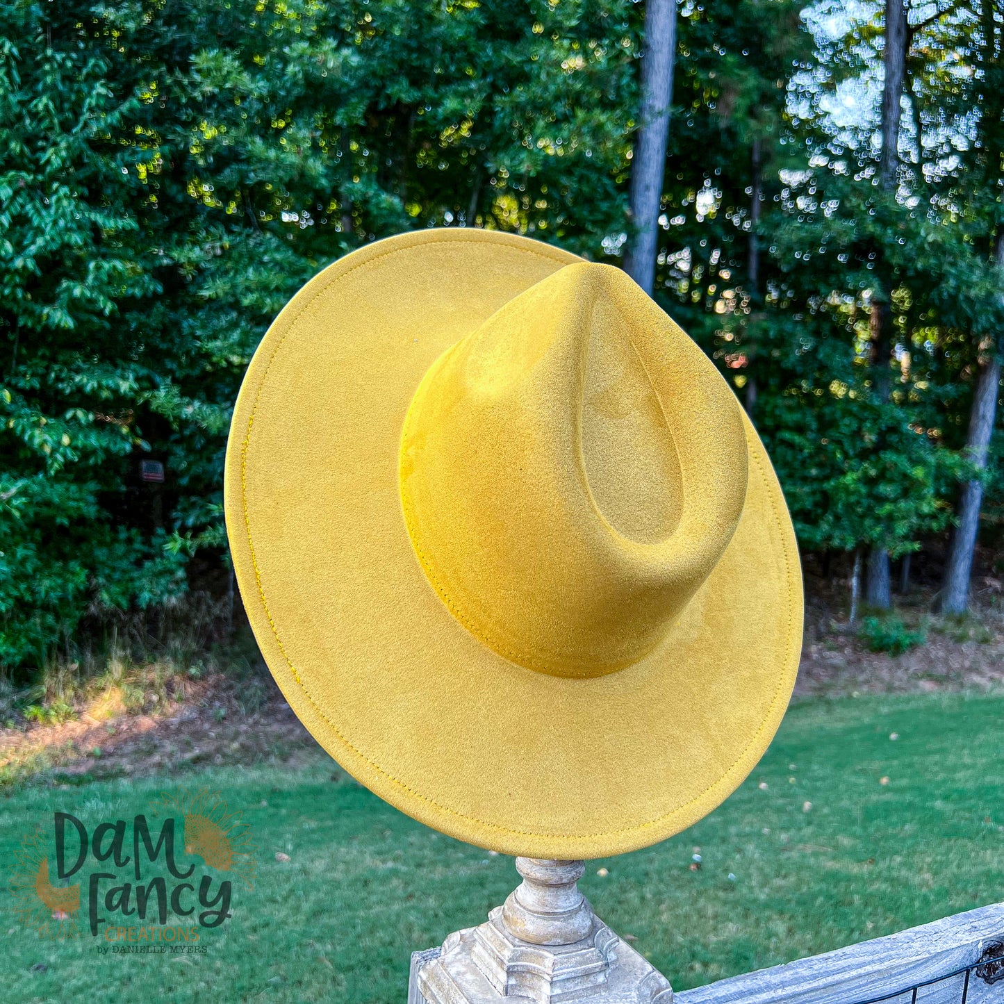 Mustard Yellow Wide Brim Hat