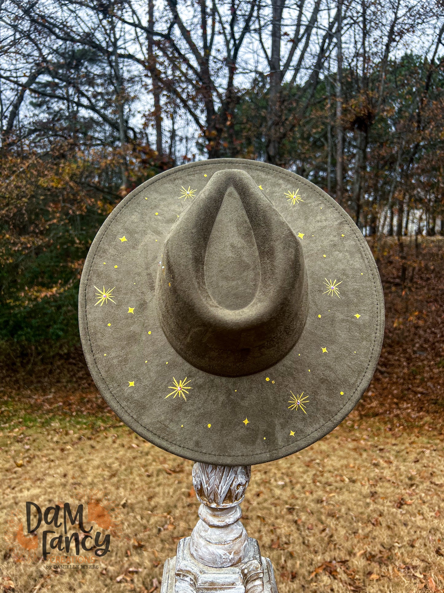 Black- Starry Night Wide Brim Hat