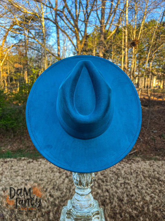 Dark Teal Wide Brim Polyester Hat