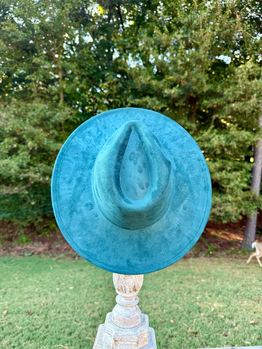 Hunter/ Emerald Green Wide Brim Polyester Hat