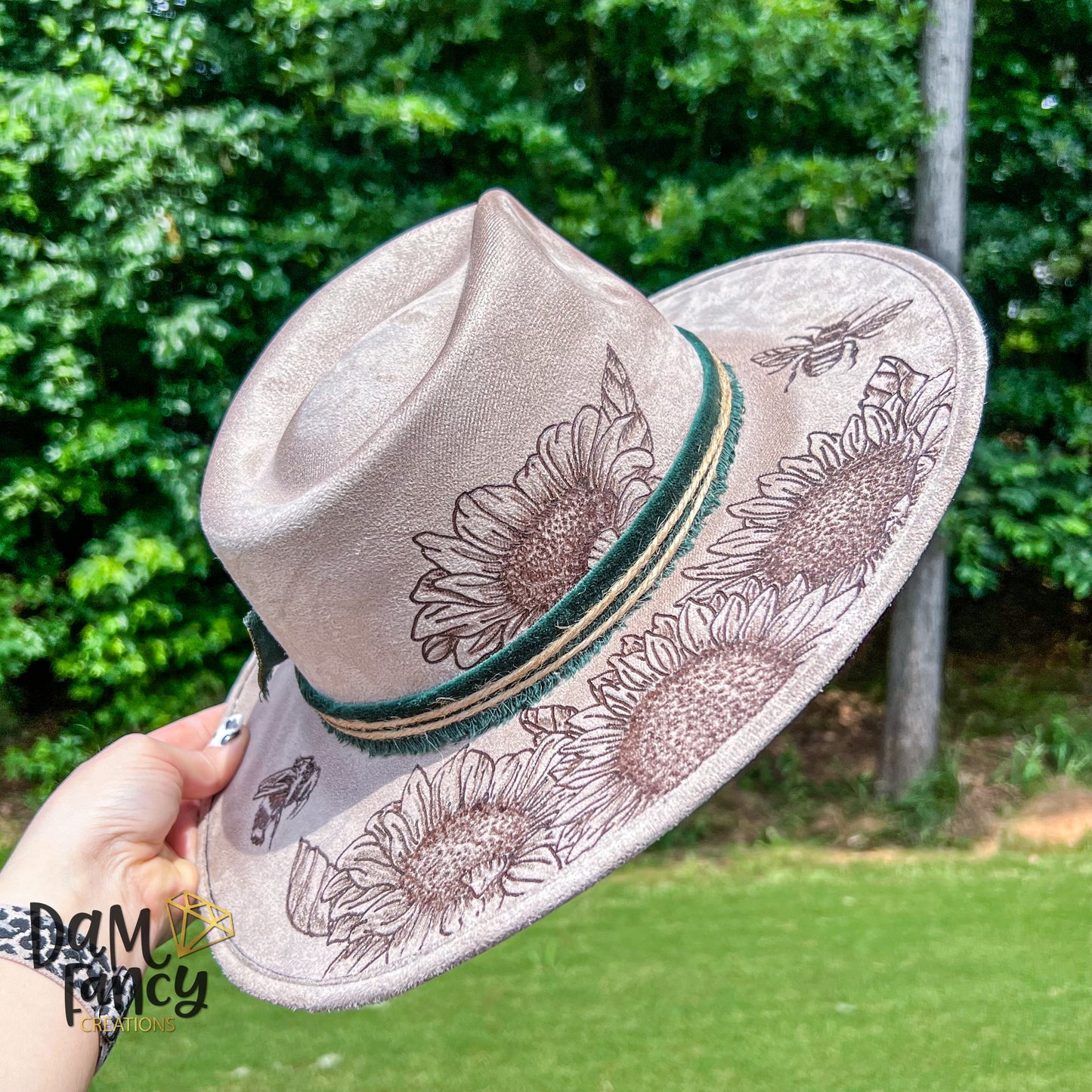 Summer sunflowers wide brim hat