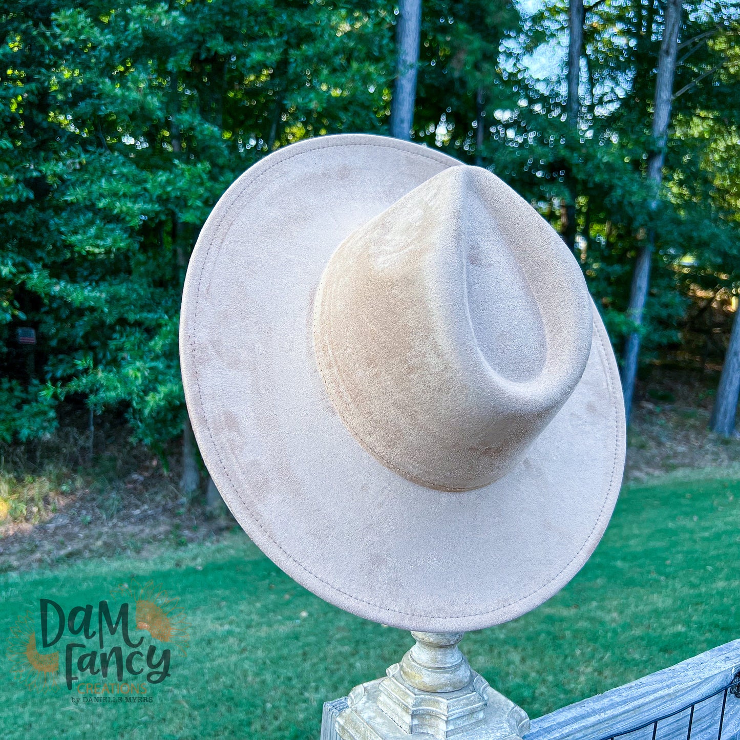 Tan Wide Brim Polyester Hat