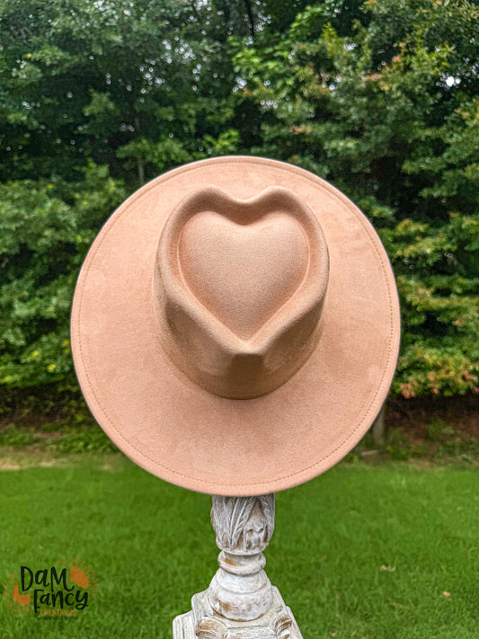 Tan Heart Wide Brim
