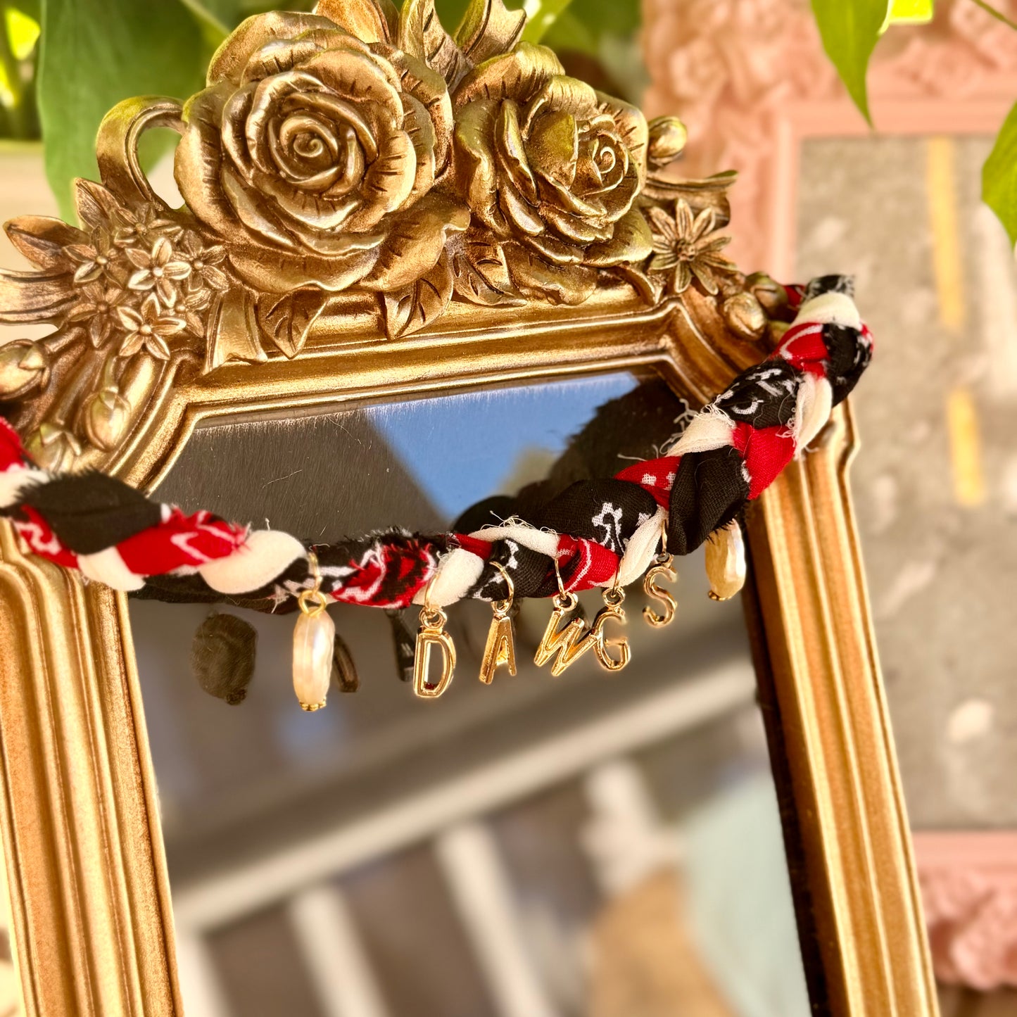 Braided Pearl DAWGS Bandana Necklace