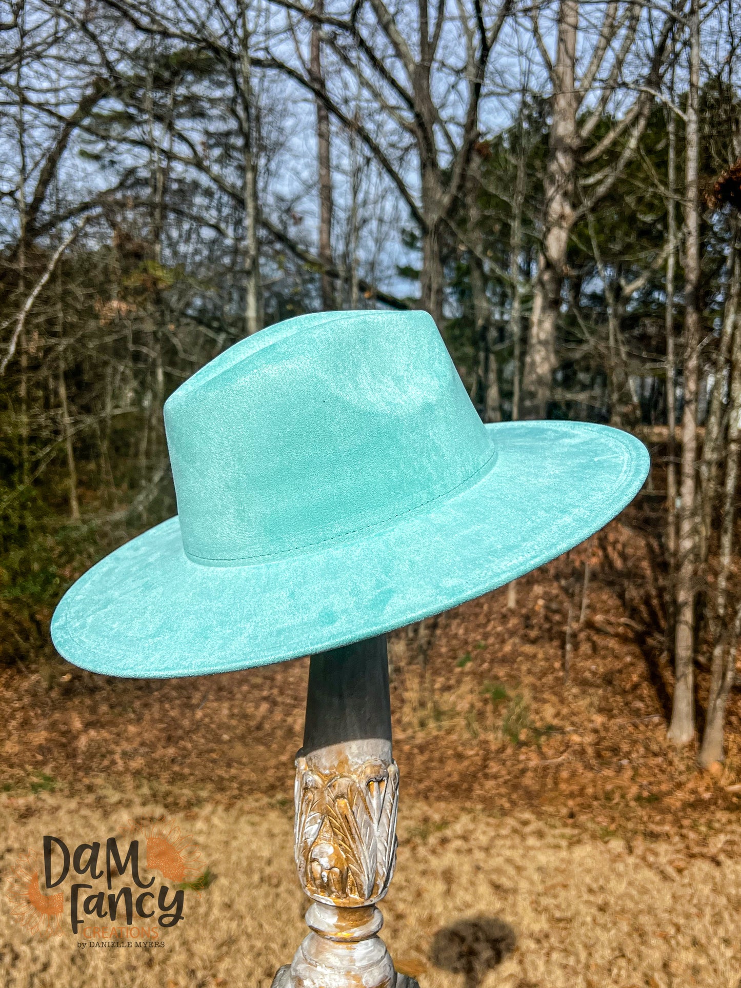 Light Mint Wide Brim Polyester Hat