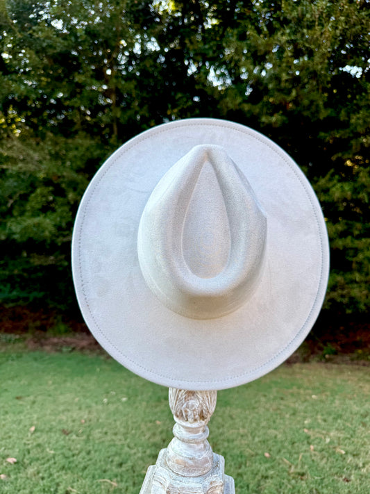 Medium Gray Wide Brim Polyester Hat