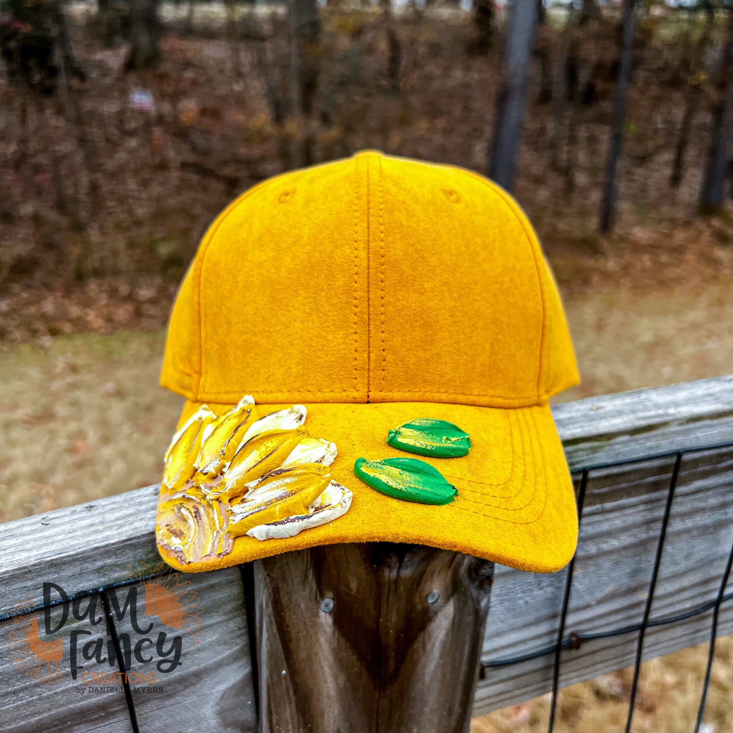 Mustard Yellow Single Flower Ball Cap