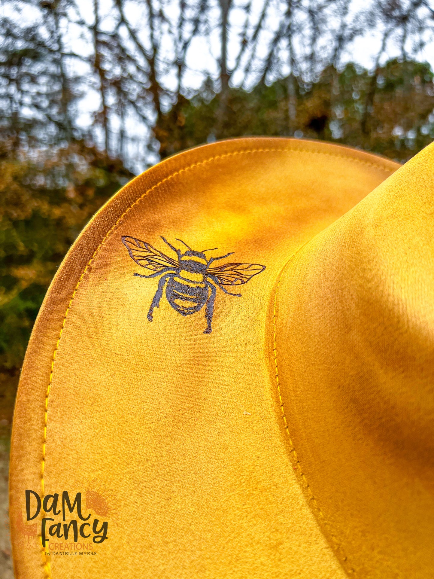 Mustard Yellow Sunflower Wide Brim Hat