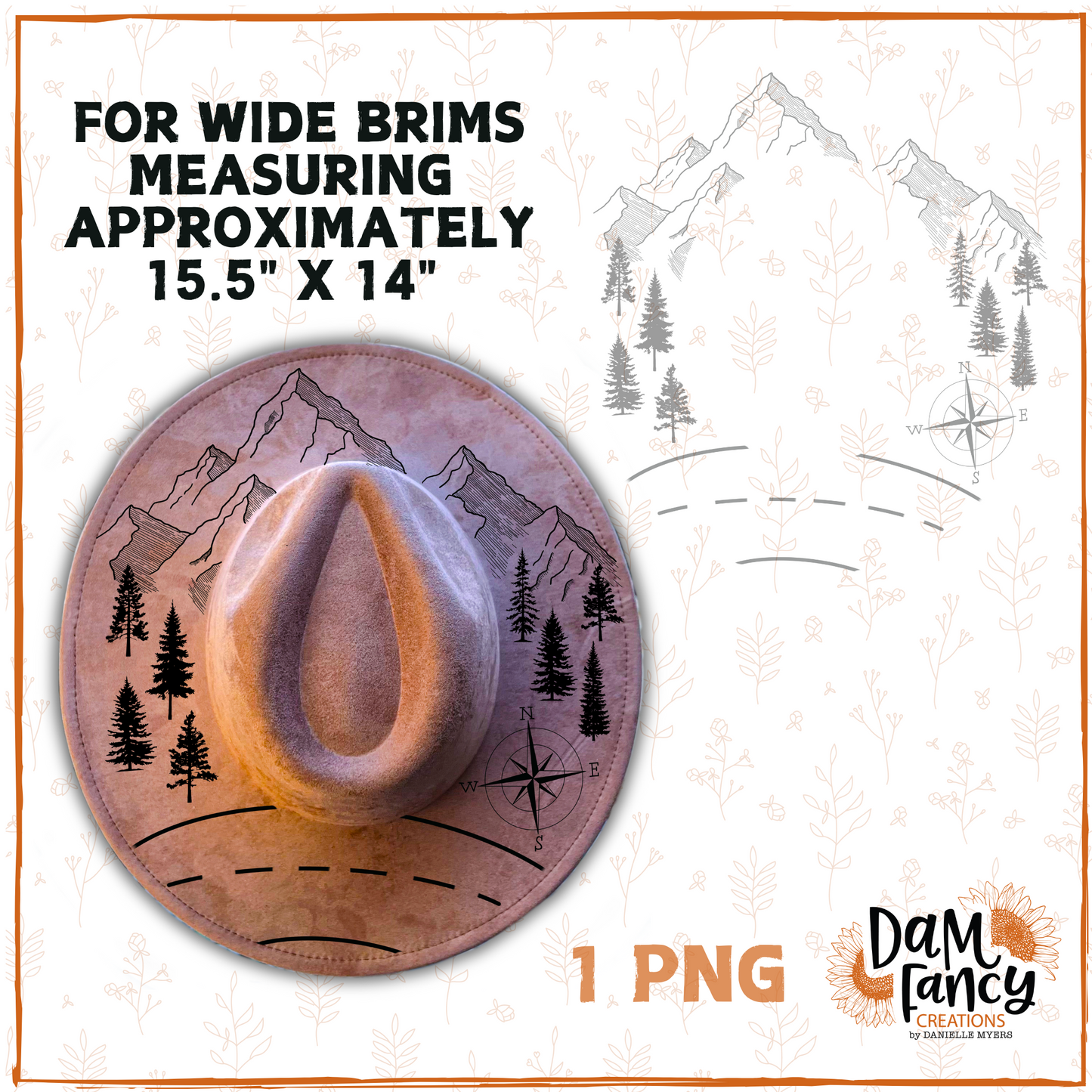 Mountain Road Digital hat template