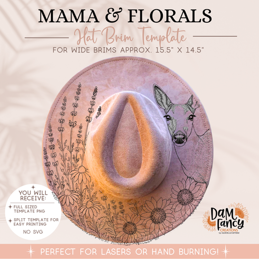 Mama & Florals Wide Brim Hat template