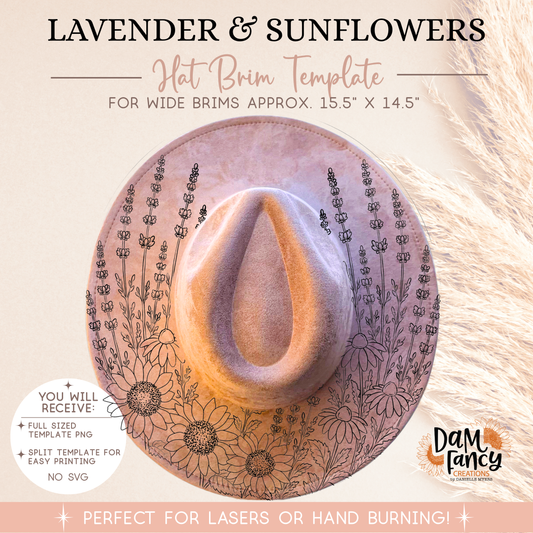 Lavender & Sunflowers Wide Brim Hat template