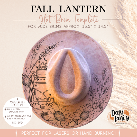 Fall Lantern Wide Brim Hat template