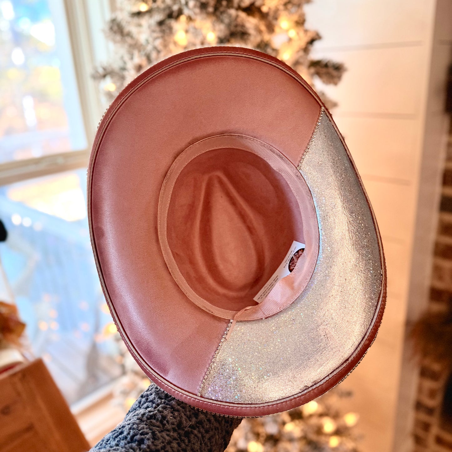 Top Rhinestone design tear drop cowgirl hat