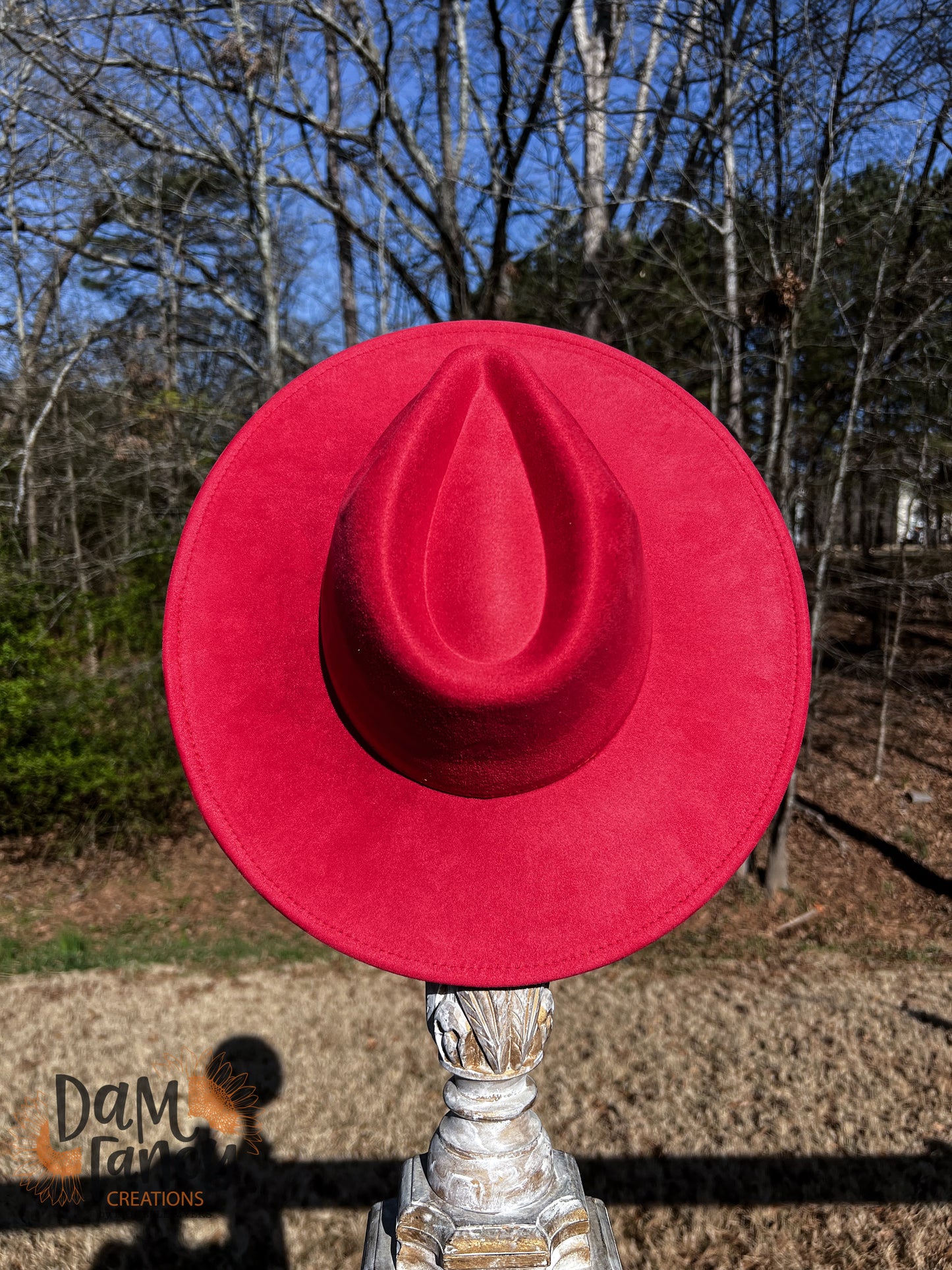 Classic Red  Wide Brim Polyester Hat