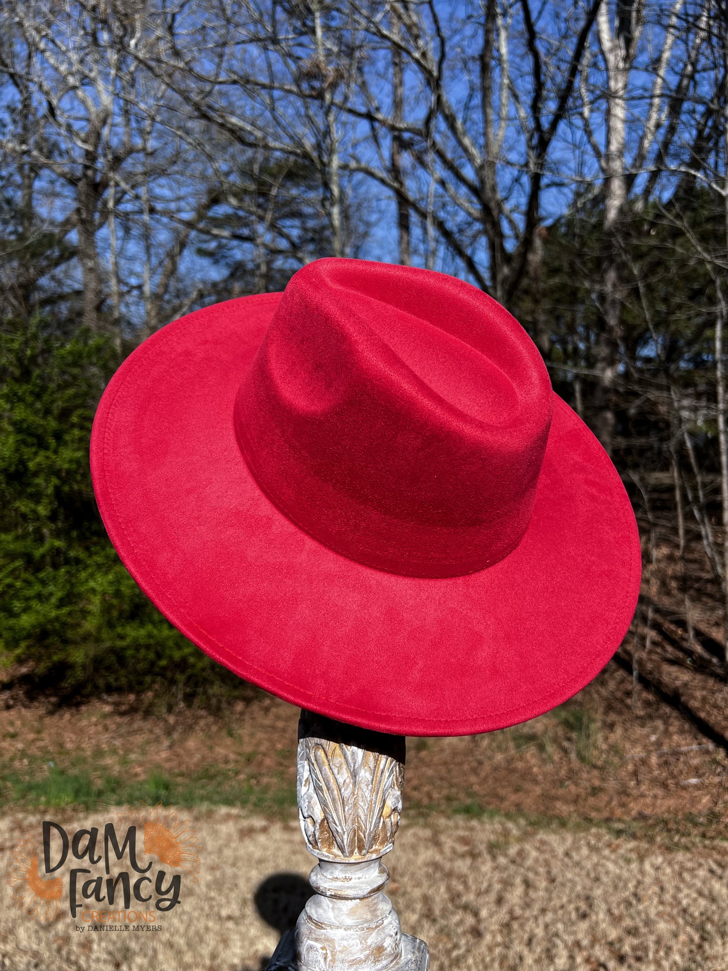 Classic Red  Wide Brim Polyester Hat