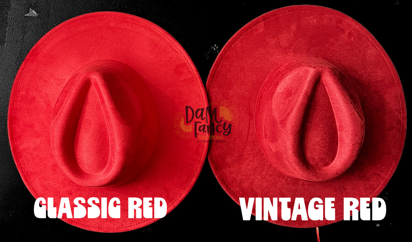 Maroon/ Vintage Red Wide Brim Polyester Hat