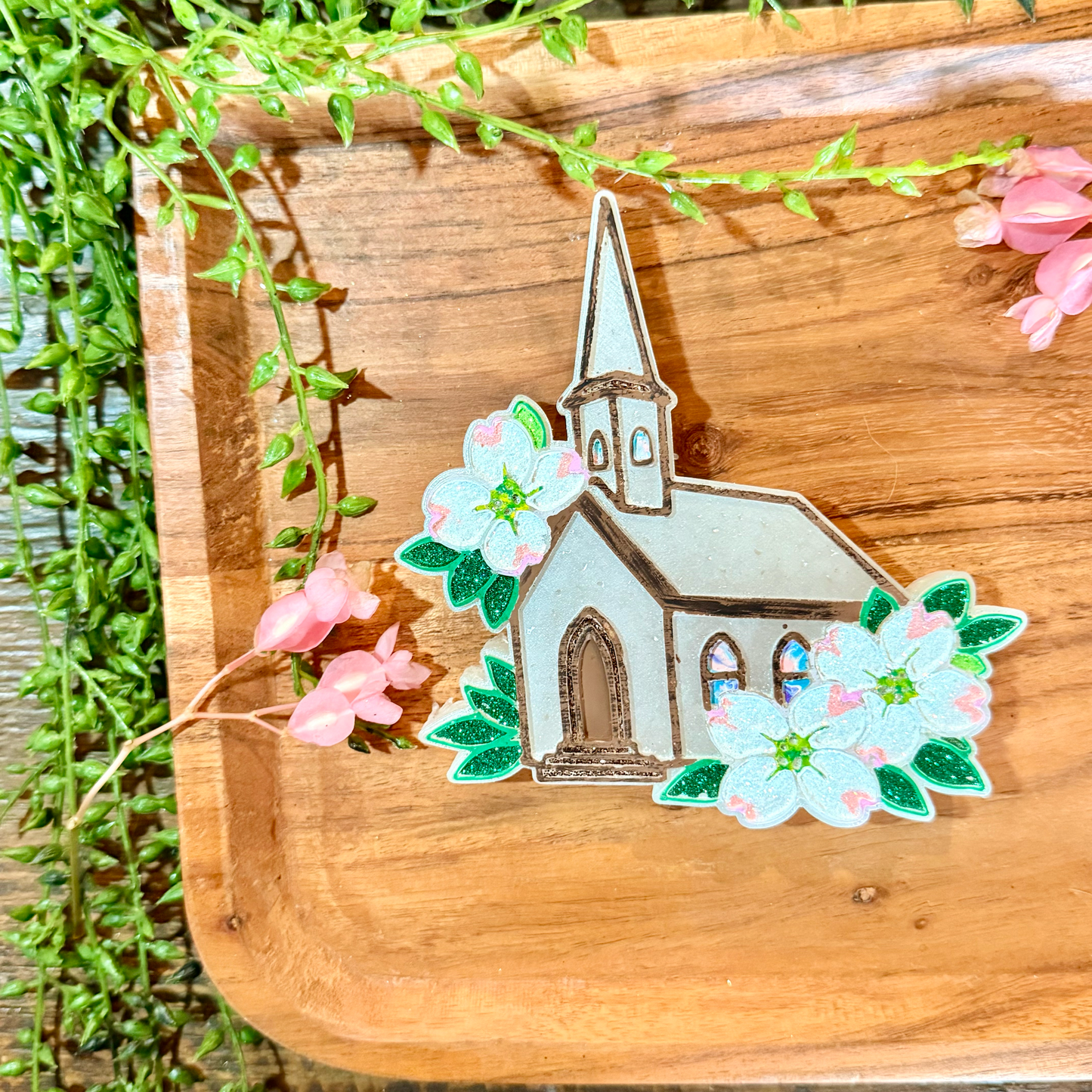 Wholesale Car Freshies- Southern Churches with flowers (10 pk)