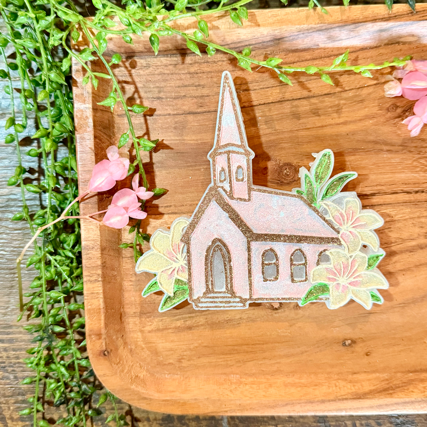 Wholesale Car Freshies- Southern Churches with flowers (10 pk)