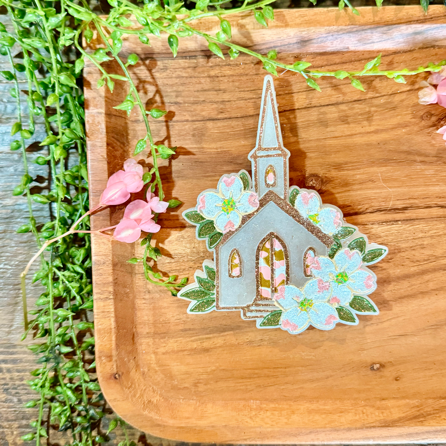 Wholesale Car Freshies- Southern Churches with flowers (10 pk)