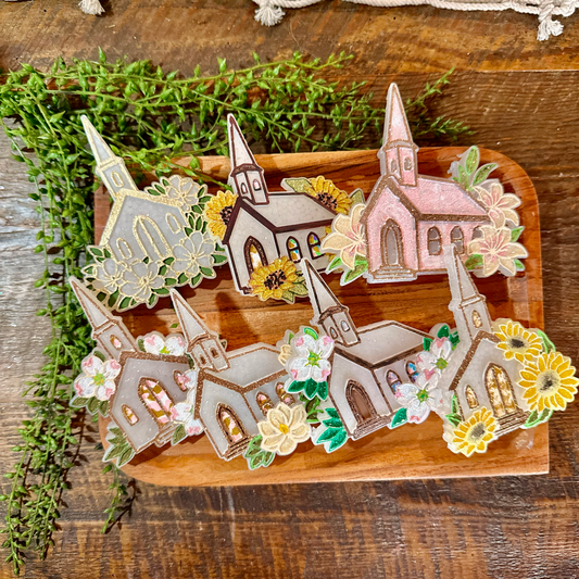 Wholesale Car Freshies- Southern Churches with flowers (10 pk)