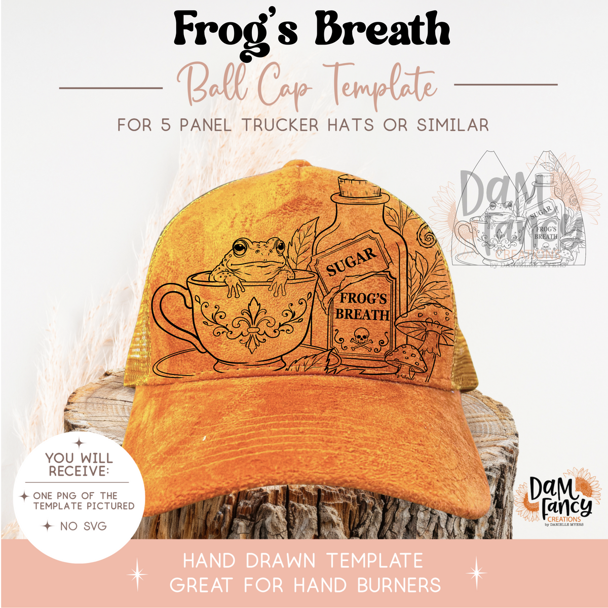 Frog's Breath Trucker Hat Template