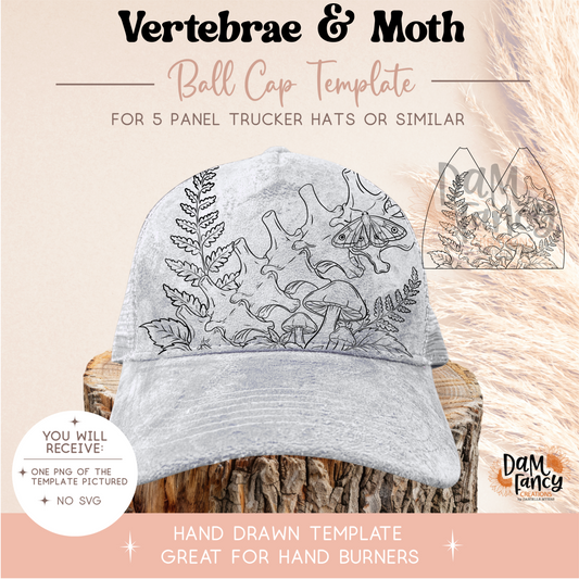 Vertebrae & Moth Trucker Hat Template