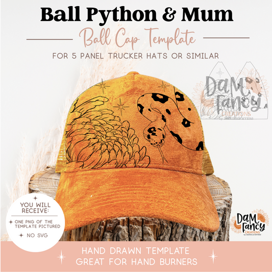 Ball Python & Mum Trucker Hat Template