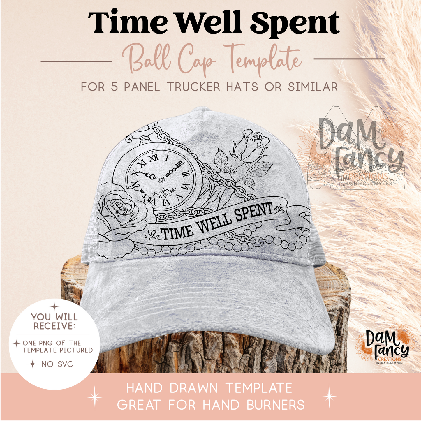 Time Well Spent Trucker Hat Template
