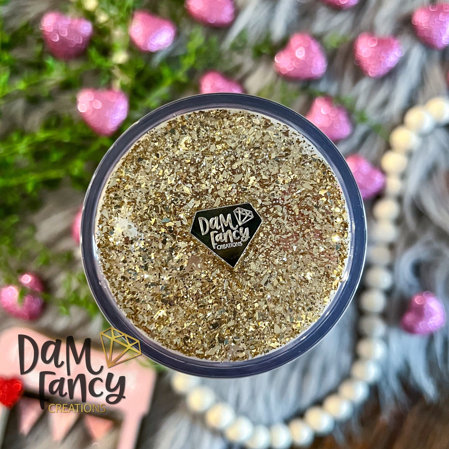 Large confetti with bling drip tumbler